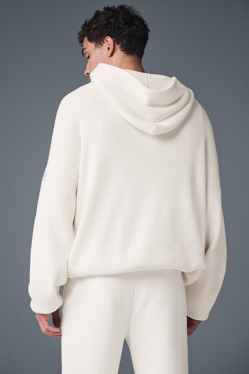 alo Men's Scholar Hooded Sweater - Ivory