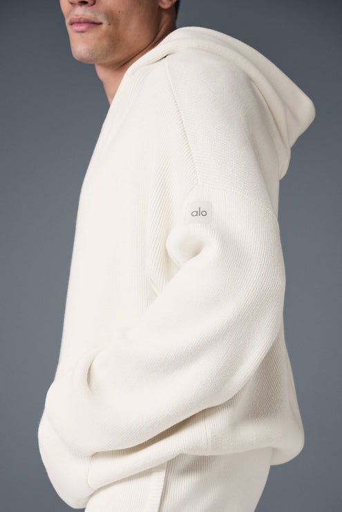 alo Men's Scholar Hooded Sweater - Ivory
