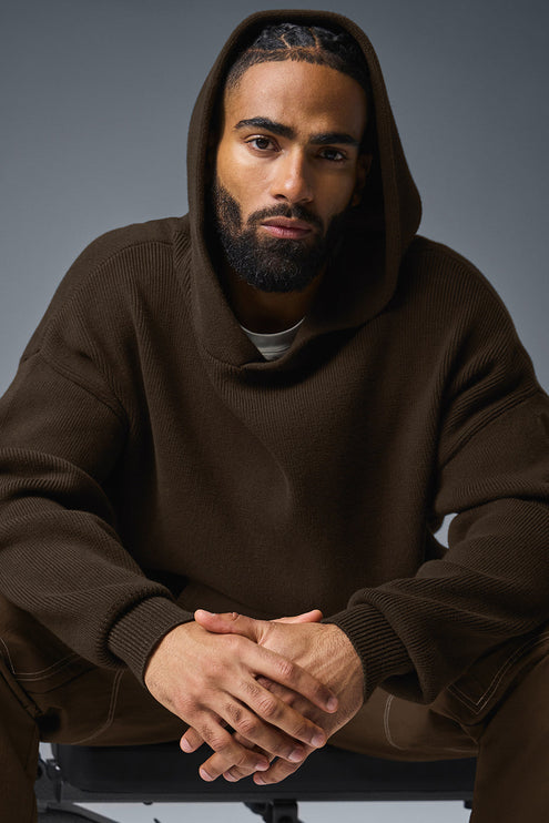 alo Men's Scholar Hooded Sweater - Espresso