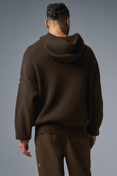 alo Men's Scholar Hooded Sweater - Espresso