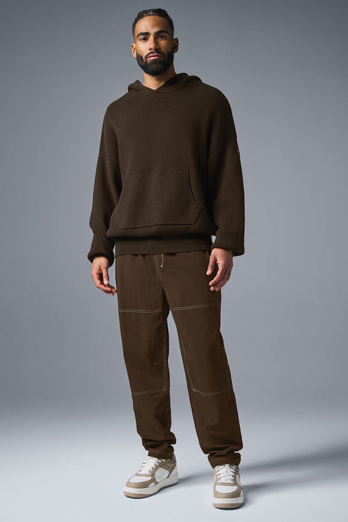 alo Men's Scholar Hooded Sweater - Espresso