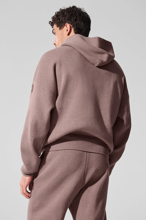 alo Men's Scholar Hooded Sweater - Mushroom Heather