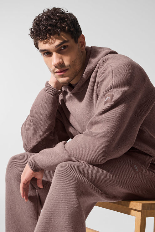 alo Men's Scholar Hooded Sweater - Mushroom Heather