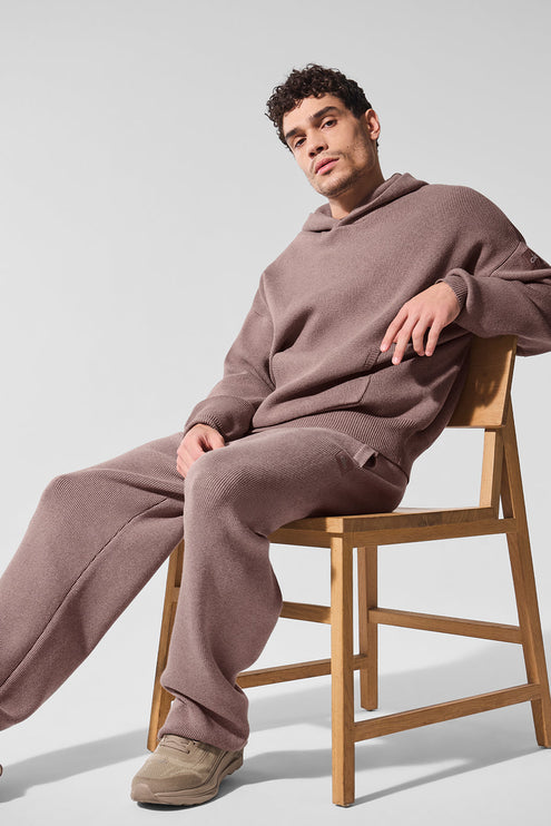 alo Men's Scholar Hooded Sweater - Mushroom Heather