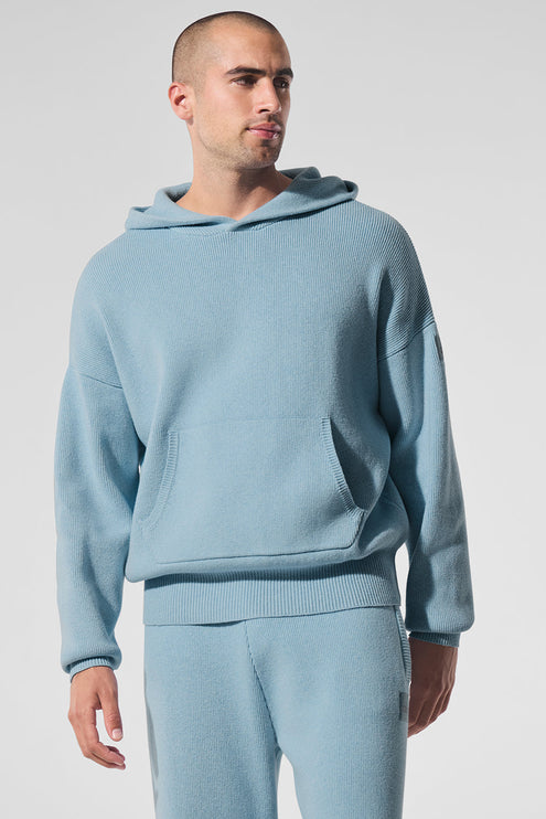 alo Men's Scholar Hooded Sweater - Celestial Blue Heather