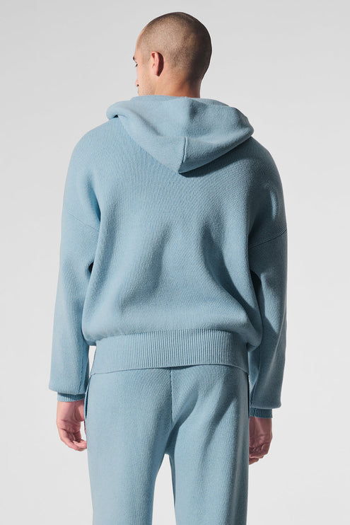 alo Men's Scholar Hooded Sweater - Celestial Blue Heather