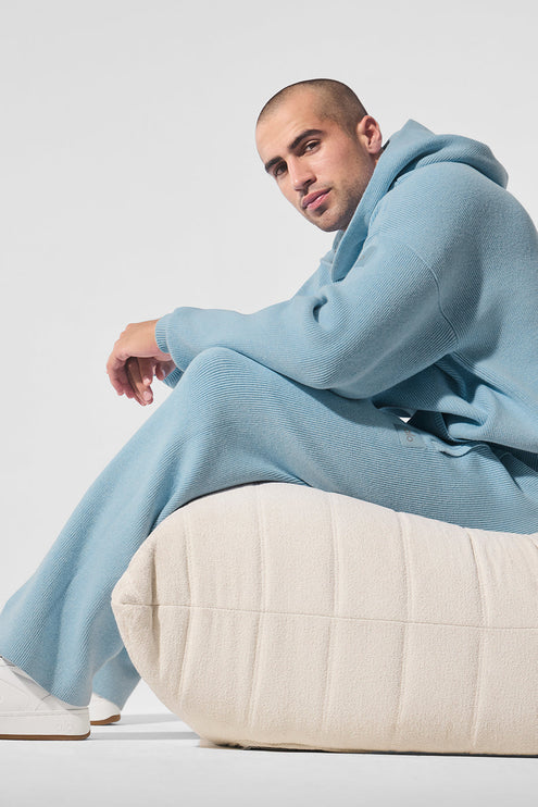 alo Men's Scholar Hooded Sweater - Celestial Blue Heather