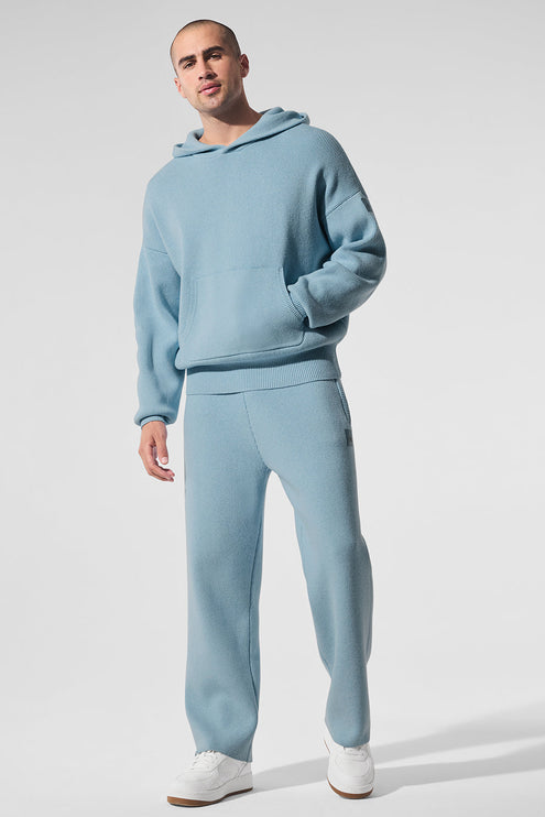 alo Men's Scholar Hooded Sweater - Celestial Blue Heather