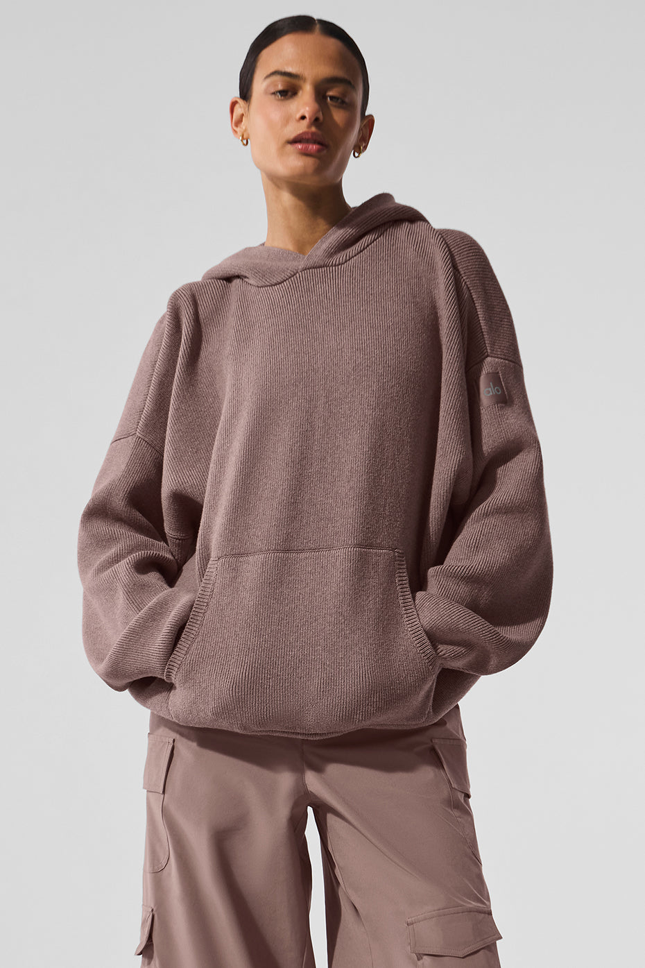 alo Women's Scholar Hooded Sweater - Mushroom Heather – hepsikanadadan