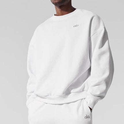 alo Men's Accolade Crew Neck Pullover - White