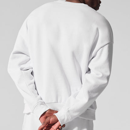 alo Men's Accolade Crew Neck Pullover - White