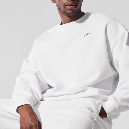 alo Men's Accolade Crew Neck Pullover - White