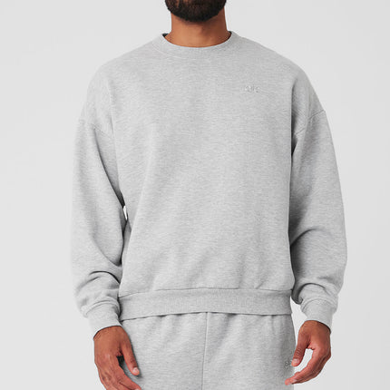alo Men's Accolade Crew Neck Pullover - Athletic Heather Grey