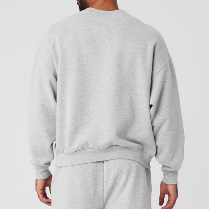 alo Men's Accolade Crew Neck Pullover - Athletic Heather Grey