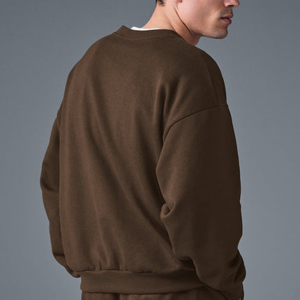 alo Men's Accolade Crew Neck Pullover - Espresso