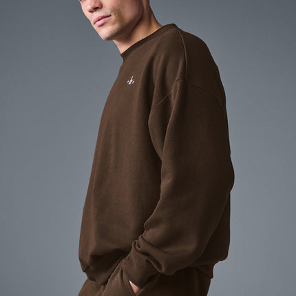 alo Men's Accolade Crew Neck Pullover - Espresso