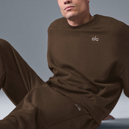 alo Men's Accolade Crew Neck Pullover - Espresso