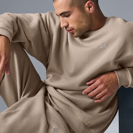 alo Men's Accolade Crew Neck Pullover - Gravel