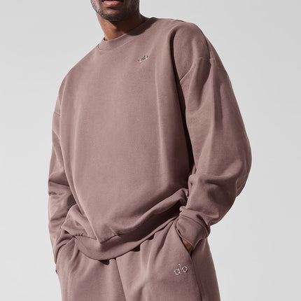 alo Men's Accolade Crew Neck Pullover - Mushroom