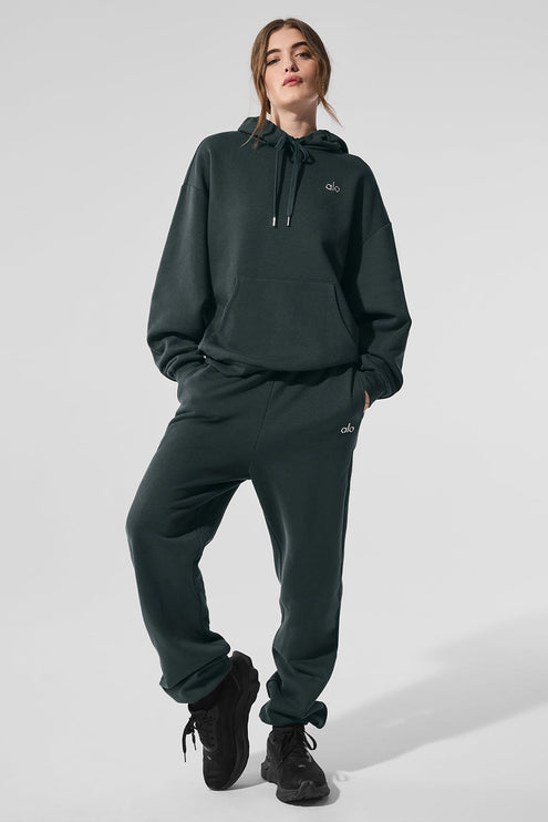 alo Women's Accolade Hoodie - Charcoal Green