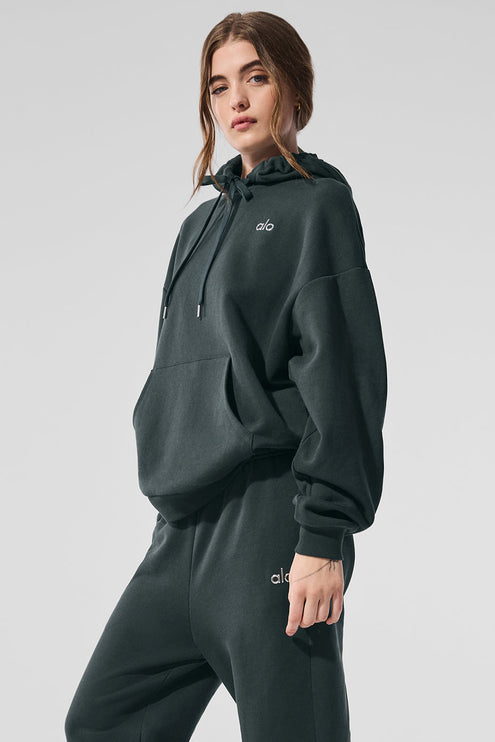 alo Women's Accolade Hoodie - Charcoal Green