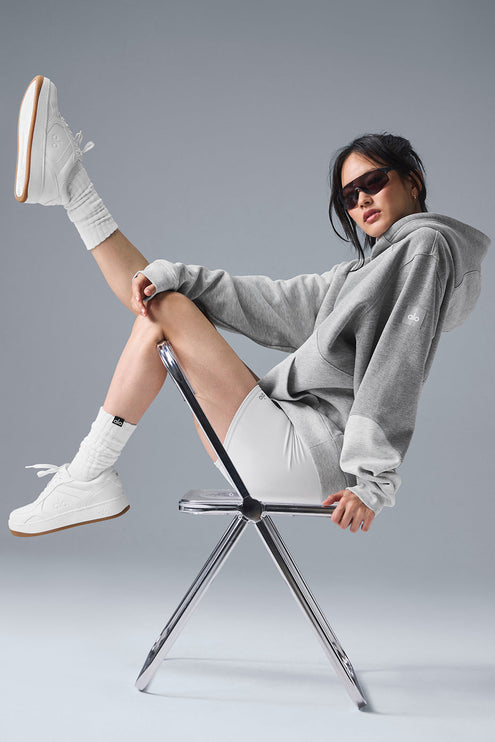 alo Women's Make Waves Hoodie - Athletic Heather Grey Tonal