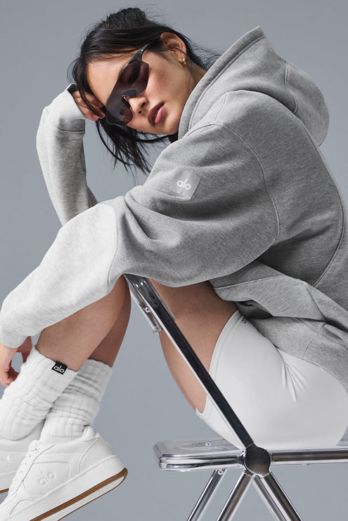 alo Women's Make Waves Hoodie - Athletic Heather Grey Tonal