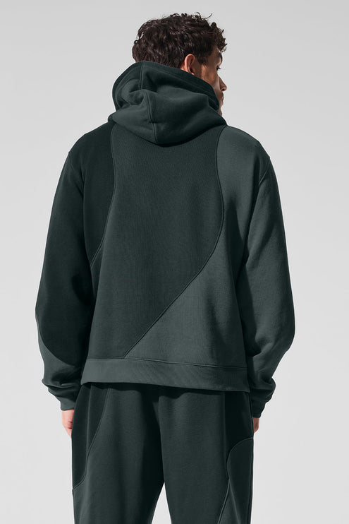 alo Men's Make Waves Hoodie - Charcoal Green Tonal
