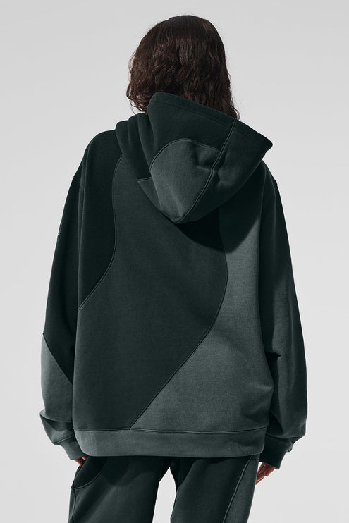 alo Women's Make Waves Hoodie - Charcoal Green Tonal
