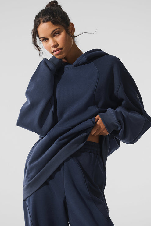 alo Women's Make Waves Hoodie - Navy Tonal