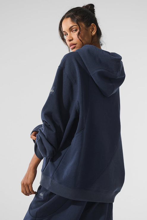 alo Women's Make Waves Hoodie - Navy Tonal