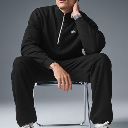 alo Men's Accolade 1/4 Zip Pullover - Black