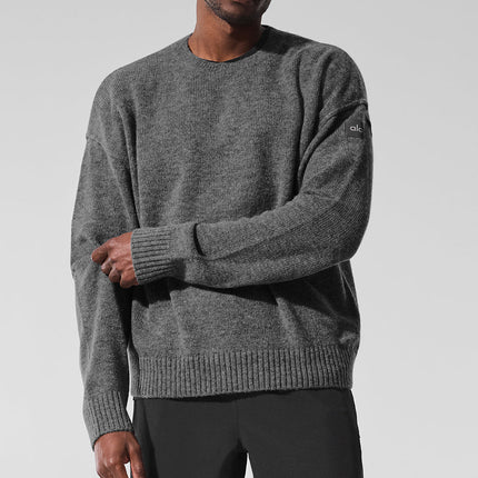 alo Men's New Class Cashmere Crewneck Sweater - Platinum Grey