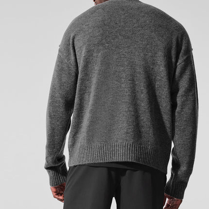 alo Men's New Class Cashmere Crewneck Sweater - Platinum Grey