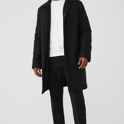 alo Men's Signature Overcoat - Black