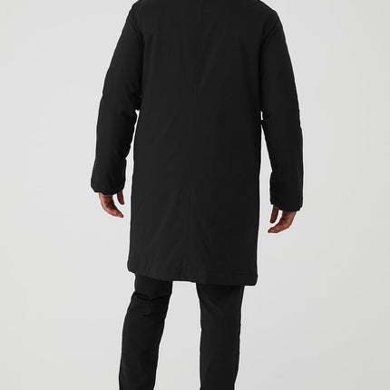 alo Men's Signature Overcoat - Black