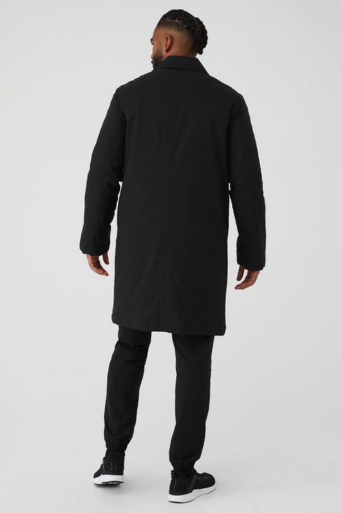 alo Men's Signature Overcoat - Black
