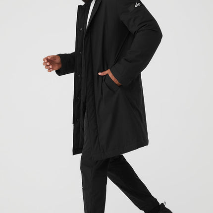 alo Men's Signature Overcoat - Black