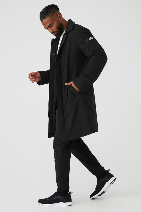 alo Men's Signature Overcoat - Black