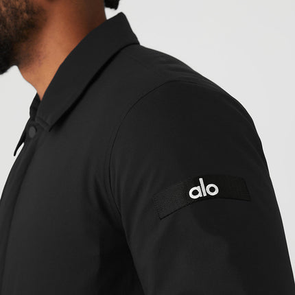alo Men's Signature Overcoat - Black