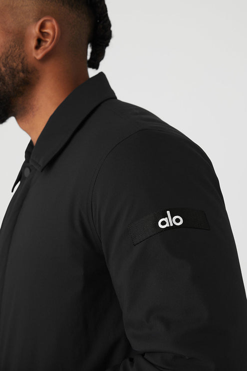 alo Men's Signature Overcoat - Black