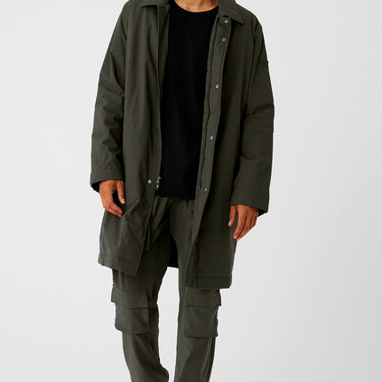 alo Men's Signature Overcoat - Stealth Green