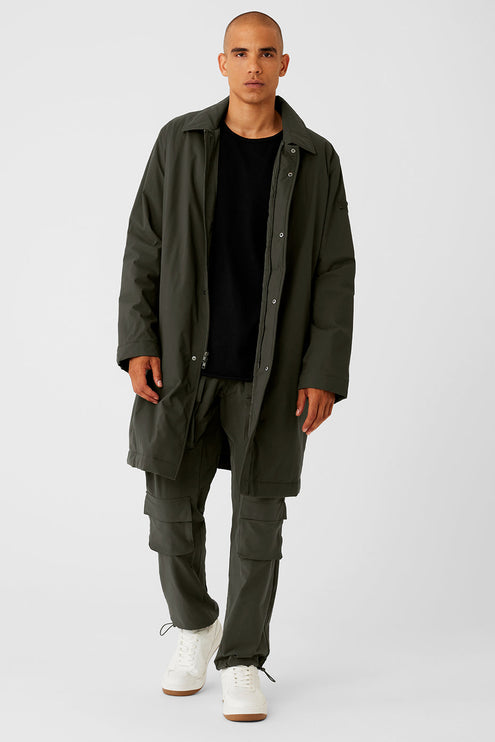 alo Men's Signature Overcoat - Stealth Green