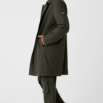 alo Men's Signature Overcoat - Stealth Green