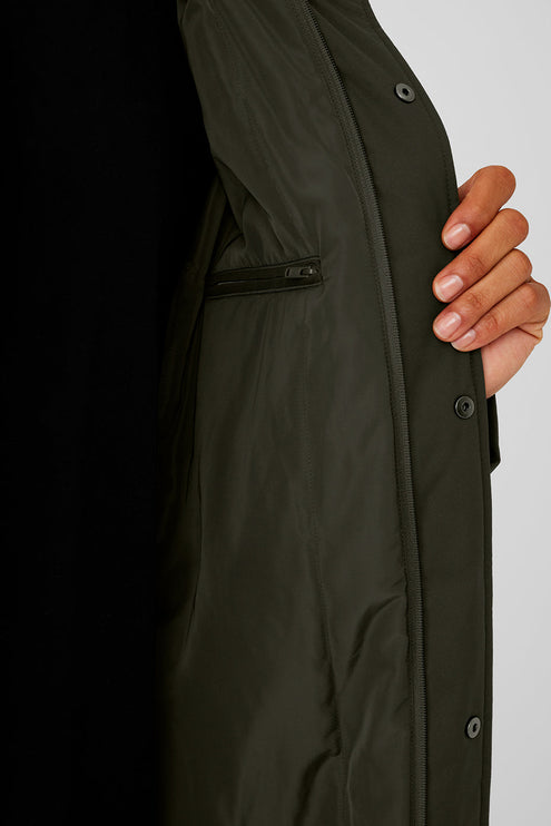 alo Men's Signature Overcoat - Stealth Green