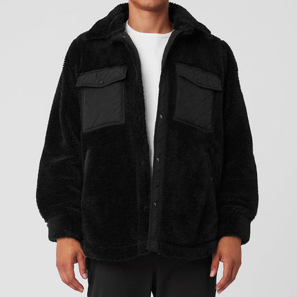 alo Men's Sherpa Edge Shacket - Black