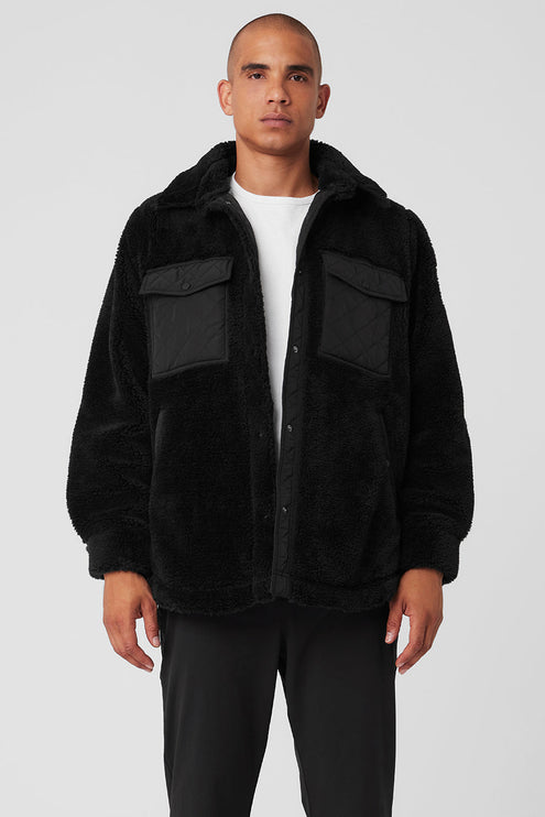 alo Men's Sherpa Edge Shacket - Black
