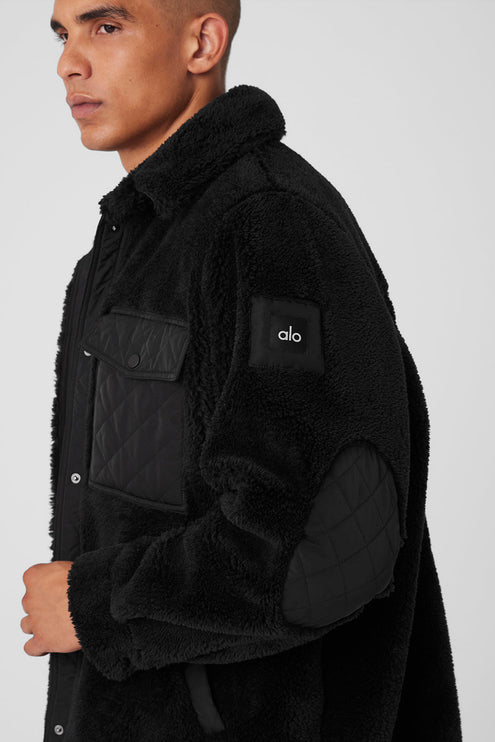 alo Men's Sherpa Edge Shacket - Black