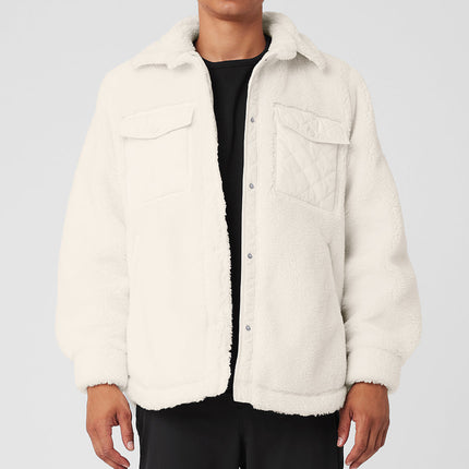 alo Men's Sherpa Edge Shacket - Ivory