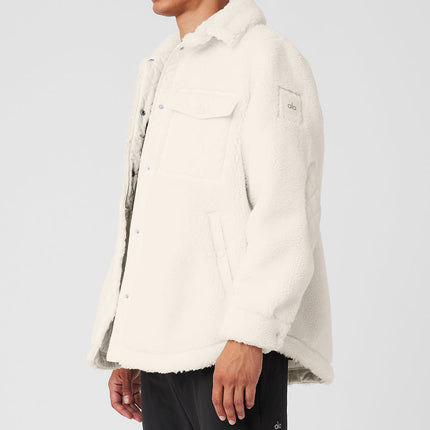alo Men's Sherpa Edge Shacket - Ivory